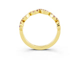 Yellow gold Twist Infinity Round Morganite Band with Pavé Setting_9