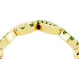 Yellow gold Twist Infinity Round Peridot Band with Pavé Setting_10