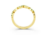 Yellow gold Twist Infinity Round Peridot Band with Pavé Setting_9