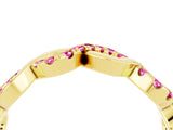 Yellow gold Twist Infinity Round Pink Sapphire Band with Pavé Setting_10