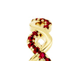 Yellow gold Twist Infinity Round Ruby Band with Pavé Setting_11
