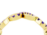 Yellow gold Twist Infinity Round Tanzanite Band with Pavé Setting_10