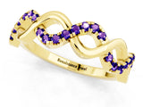 Yellow gold Twist Infinity Round Tanzanite Band with Pavé Setting_7