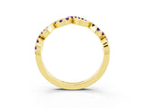 Yellow gold Twist Infinity Round Tanzanite Band with Pavé Setting_9