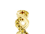 Yellow gold Twist Infinity Round Yellow Sapphire Band with Pavé Setting_11
