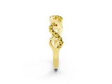 Yellow gold Twist Infinity Round Yellow Sapphire Band with Pavé Setting_8