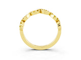 Yellow gold Twist Infinity Round Yellow Sapphire Band with Pavé Setting_9