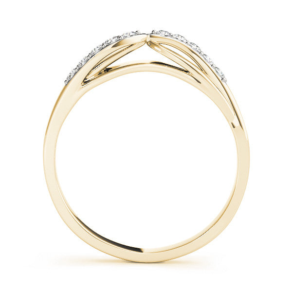 Yellow gold Twist Pave Round Diamond Infinity Band with Channel Setting 1