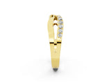 Yellow gold Twist Pave Round Diamond Infinity Band with Channel Setting_6