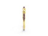 Yellow gold Twisted Amethyst Marquise Pavé Band with Shared Prong Setting_8