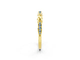 Yellow gold Twisted Aquamarine Marquise Pavé Band with Shared Prong Setting_8