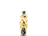 Yellow gold Twisted Blue Sapphire Marquise Pavé Band with Shared Prong Setting_11