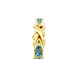 Yellow gold Twisted Blue Topaz Marquise Pavé Band with Shared Prong Setting_11