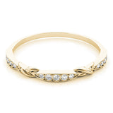 10K Yellow Gold Twisted Diamond Marquise Pavé Band with Shared Prong Setting