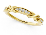 Yellow gold Twisted Diamond Marquise Pavé Band with Shared Prong Setting_88