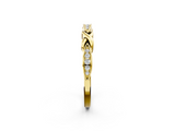 Yellow gold Twisted Diamond Marquise Pavé Band with Shared Prong Setting_89