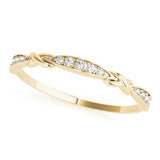 10K Yellow Gold Twisted Diamond Marquise Pavé Band with Shared Prong Setting
