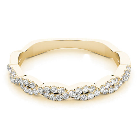 Yellow gold Twisted Diamond Pavé Round Eternity Band with Shared Prong Setting 1