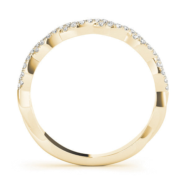 Yellow gold Twisted Diamond Pavé Round Eternity Band with Shared Prong Setting 2