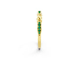 Yellow gold Twisted Emerald Marquise Pavé Band with Shared Prong Setting_8