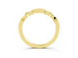 Yellow gold Twisted Emerald Marquise Pavé Band with Shared Prong Setting_9
