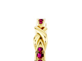Yellow gold Twisted Garnet Marquise Pavé Band with Shared Prong Setting_11