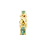 Yellow gold Twisted Green Sapphire Marquise Pavé Band with Shared Prong Setting_11