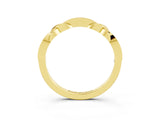 Yellow gold Twisted Green Sapphire Marquise Pavé Band with Shared Prong Setting_9