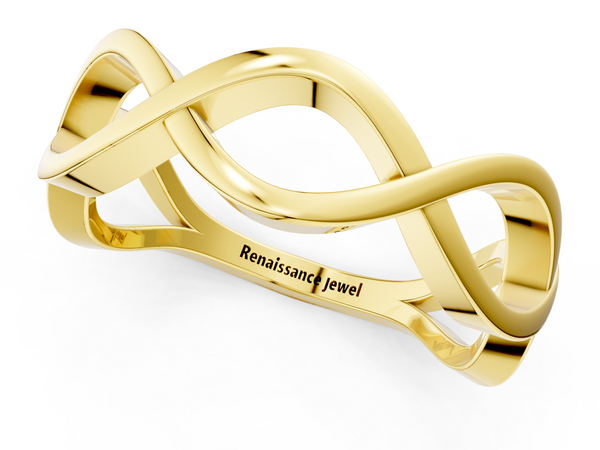 Yellow gold Twisted Infinity Plain Band