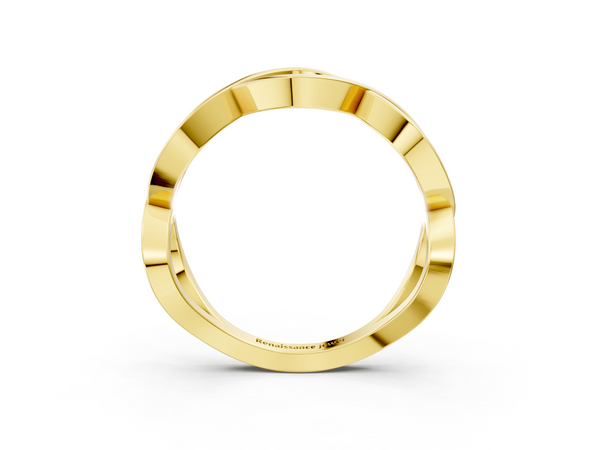 Yellow gold Twisted Infinity Plain Band