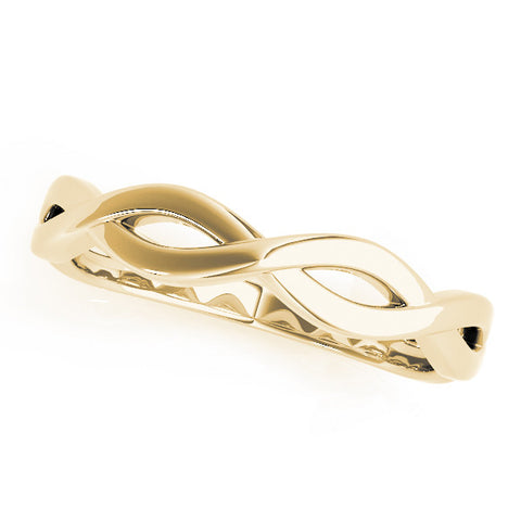Yellow gold Twisted Infinity Band with No Stone