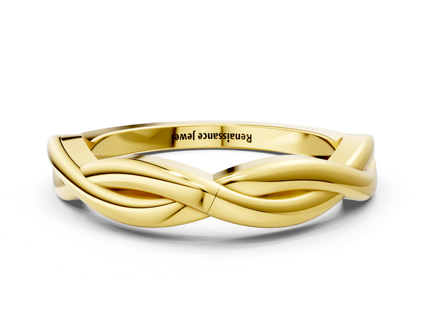 Yellow gold Infinity Twisted Plain Band