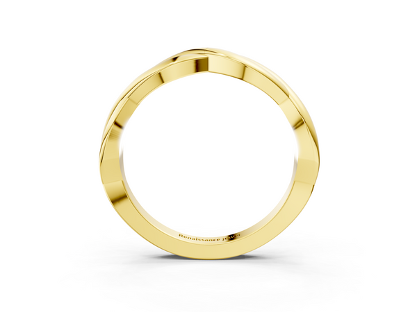 Yellow gold Infinity Twisted Plain Band