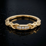 Yellow gold Twisted Marquise Diamond Pavé Band with Shared Prong Setting_105