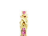 Yellow gold Twisted Marquise Pink Sapphire Pavé Band with Shared Prong Setting_23