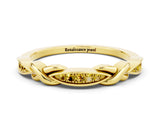 Yellow gold Twisted Marquise Yellow Sapphire Pavé Band with Shared Prong Setting_18