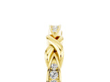 Yellow gold Twisted Moissanite Marquise Pavé Band with Shared Prong Setting_11