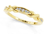 Yellow gold Twisted Moissanite Marquise Pavé Band with Shared Prong Setting_7