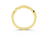 Yellow gold Twisted Moissanite Marquise Pavé Band with Shared Prong Setting_9