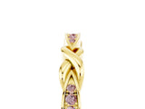 Yellow gold Twisted Morganite Marquise Pavé Band with Shared Prong Setting_11