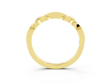 Yellow gold Twisted Morganite Marquise Pavé Band with Shared Prong Setting_9