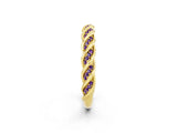 Yellow gold Twisted Pavé Round Amethyst Eternity Band with Shared Prong Setting_8