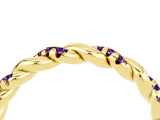 Yellow gold Twisted Pavé Round Amethyst Eternity Band_10