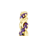 Yellow gold Twisted Pavé Round Amethyst Eternity Band_11