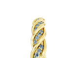 Yellow gold Twisted Pavé Round Aquamarine Eternity Band with Shared Prong Setting_11