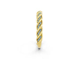 Yellow gold Twisted Pavé Round Aquamarine Eternity Band with Shared Prong Setting_8