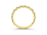 Yellow gold Twisted Pavé Round Aquamarine Eternity Band with Shared Prong Setting_9