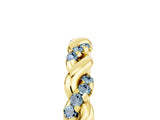 Yellow gold Twisted Pavé Round Aquamarine Eternity Band_11