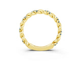 Yellow gold Twisted Pavé Round Aquamarine Eternity Band_9