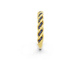 Yellow gold Twisted Pavé Round Blue Sapphire Eternity Band with Shared Prong Setting_8
